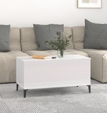 VidaXL Salontafel 90x44,5x45 cm bewerkt hout hoogglans wit