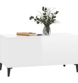 VidaXL Salontafel 90x44,5x45 cm bewerkt hout hoogglans wit