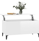 VidaXL Salontafel 90x44,5x45 cm bewerkt hout hoogglans wit
