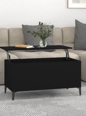 VidaXL Salontafel 90x44,5x45 cm bewerkt hout zwart