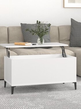 VidaXL Salontafel 90x44,5x45 cm bewerkt hout wit