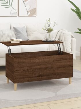 VidaXL Salontafel 90x44,5x45 cm bewerkt hout bruineikenkleurig