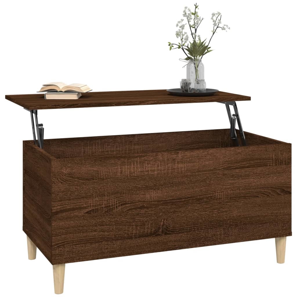 VidaXL Salontafel 90x44,5x45 cm bewerkt hout bruineikenkleurig