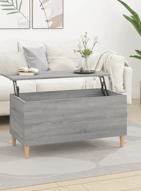 VidaXL Salontafel 90x44,5x45 cm bewerkt hout grijs sonoma eikenkleurig