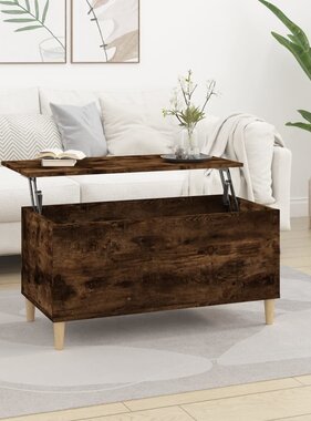VidaXL Salontafel 90x44,5x45 cm bewerkt hout gerookt eikenkleurig