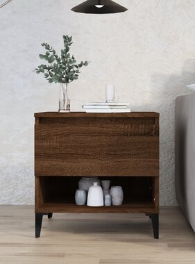 VidaXL Bijzettafel 50x46x50 cm bewerkt hout bruineikenkleurig