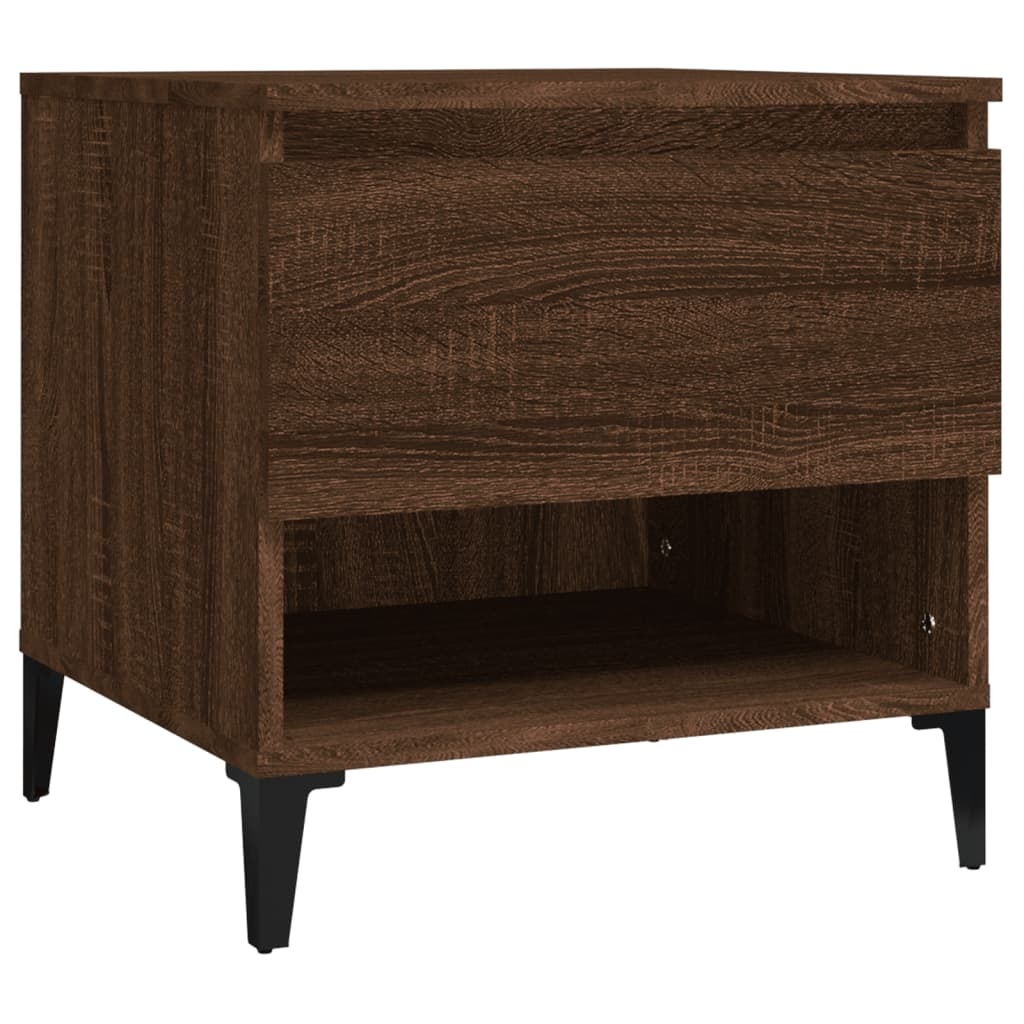 VidaXL Bijzettafel 50x46x50 cm bewerkt hout bruineikenkleurig
