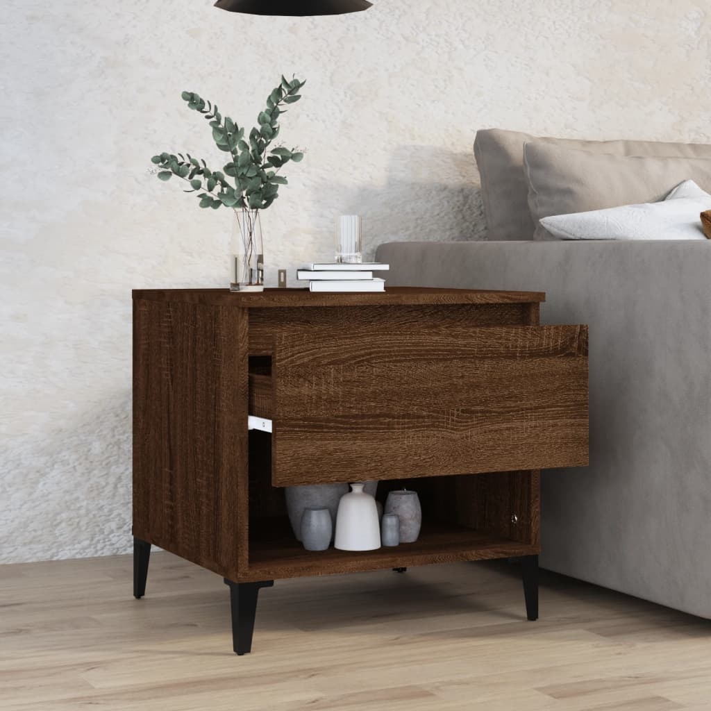 VidaXL Bijzettafel 50x46x50 cm bewerkt hout bruineikenkleurig