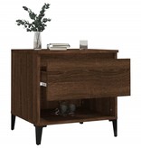 VidaXL Bijzettafel 50x46x50 cm bewerkt hout bruineikenkleurig