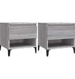 VidaXL Bijzettafels 2 st 50x46x50 cm bewerkt hout grijs sonoma eiken