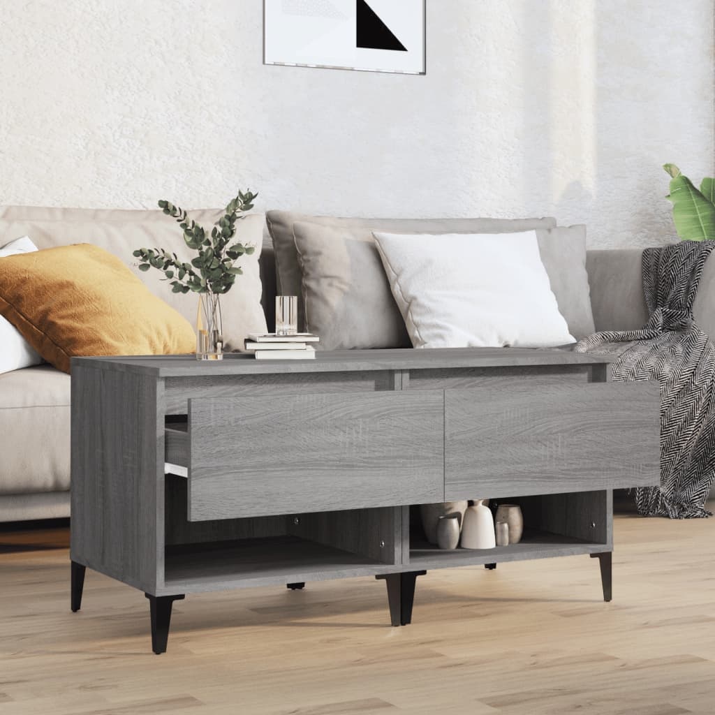 VidaXL Bijzettafels 2 st 50x46x50 cm bewerkt hout grijs sonoma eiken