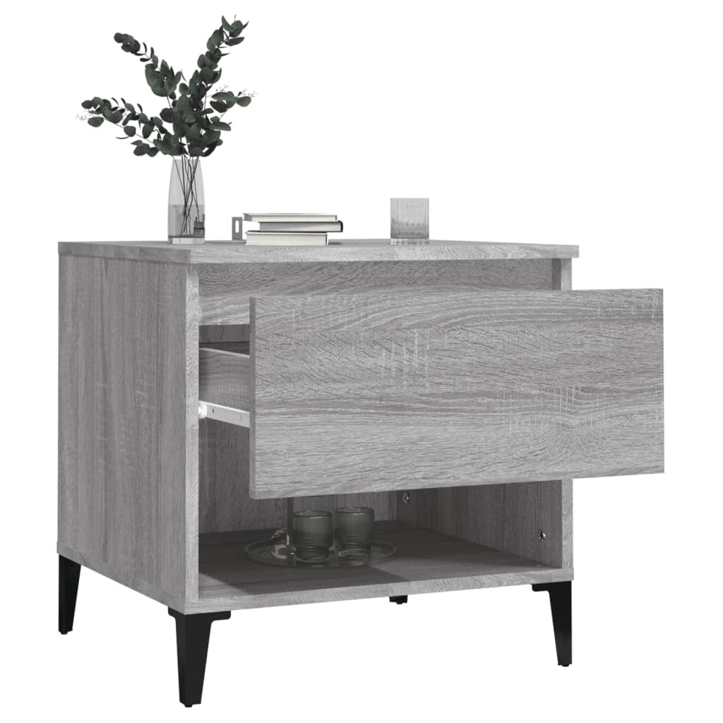 VidaXL Bijzettafel 50x46x50 cm bewerkt hout grijs sonoma eikenkleur