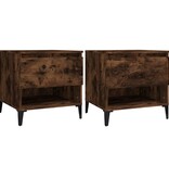VidaXL Bijzettafels 2 st 50x46x50 cm bewerkt hout gerookt eikenkleurig