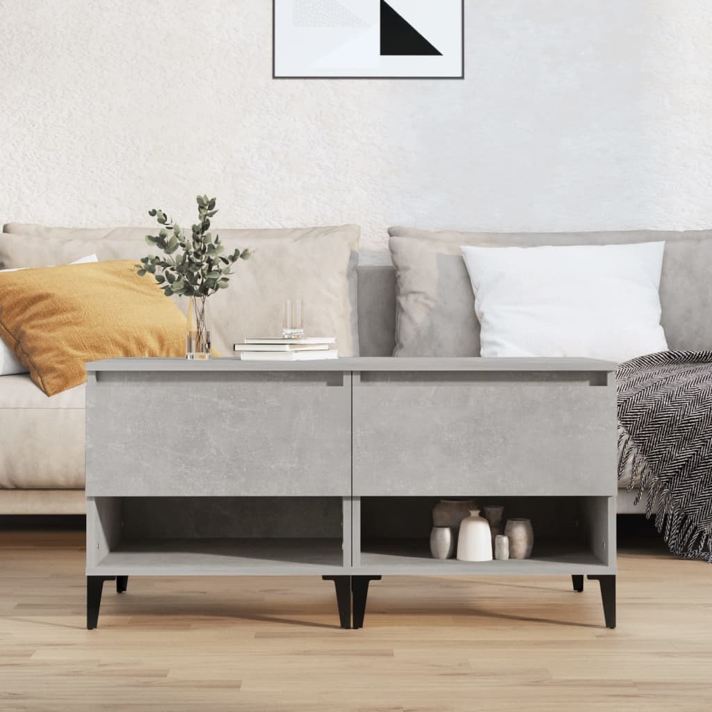 VidaXL Bijzettafels 2 st 50x46x50 cm bewerkt hout betongrijs