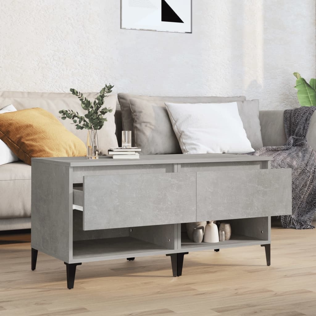 VidaXL Bijzettafels 2 st 50x46x50 cm bewerkt hout betongrijs