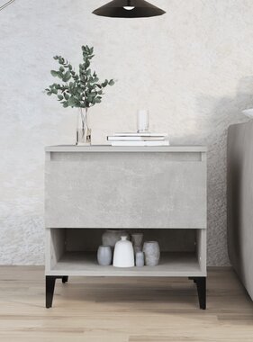 VidaXL Bijzettafel 50x46x50 cm bewerkt hout betongrijs