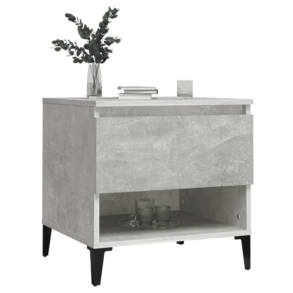 VidaXL Bijzettafel 50x46x50 cm bewerkt hout betongrijs