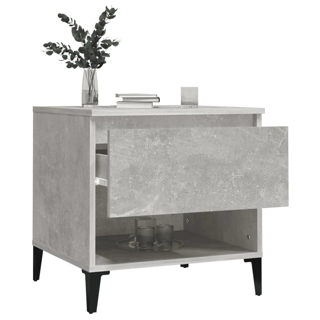 VidaXL Bijzettafel 50x46x50 cm bewerkt hout betongrijs