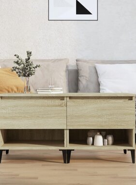 VidaXL Bijzettafels 2 st 50x46x50 cm bewerkt hout sonoma eikenkleurig