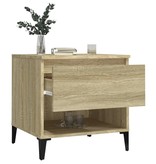 VidaXL Bijzettafels 2 st 50x46x50 cm bewerkt hout sonoma eikenkleurig