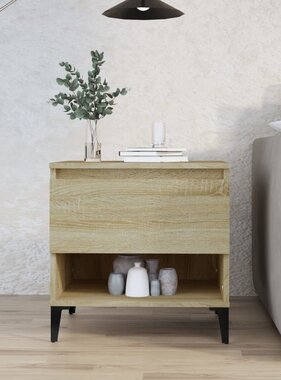VidaXL Bijzettafel 50x46x50 cm bewerkt hout sonoma eikenkleurig