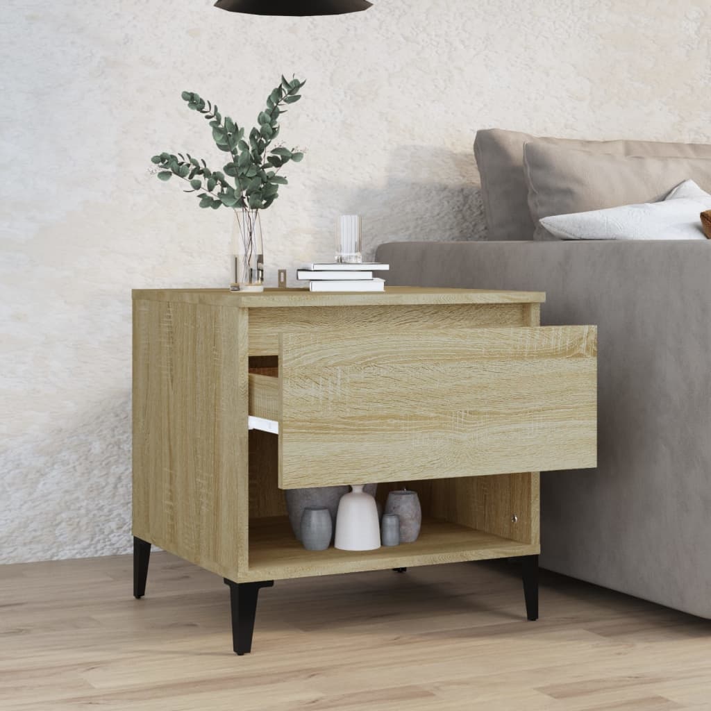 VidaXL Bijzettafel 50x46x50 cm bewerkt hout sonoma eikenkleurig