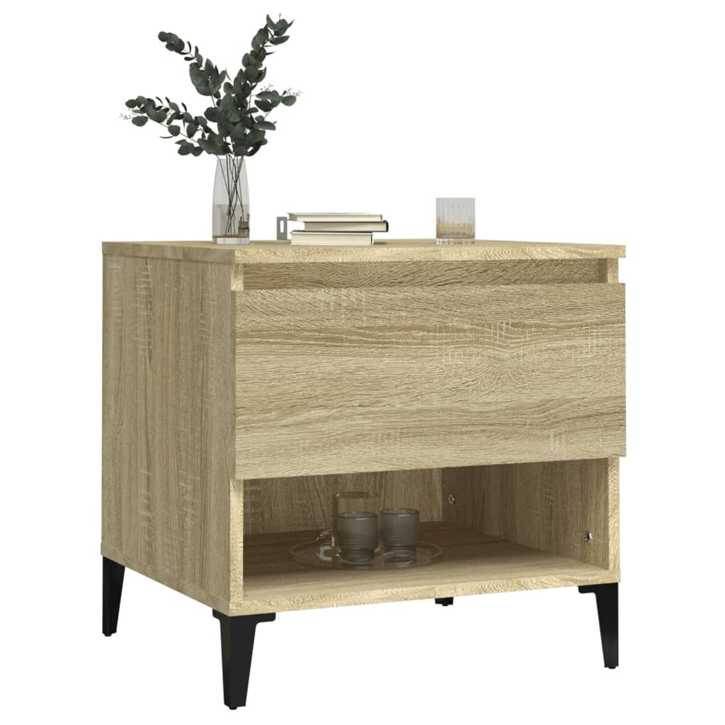 VidaXL Bijzettafel 50x46x50 cm bewerkt hout sonoma eikenkleurig