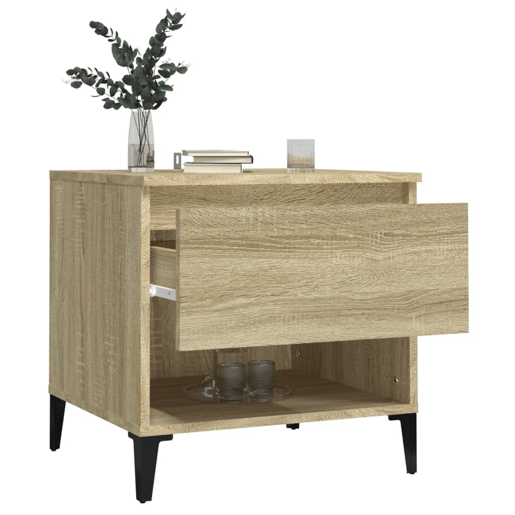 VidaXL Bijzettafel 50x46x50 cm bewerkt hout sonoma eikenkleurig