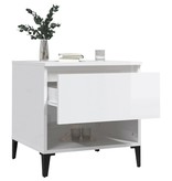 VidaXL Bijzettafels 2 st 50x46x50 cm bewerkt hout hoogglans wit
