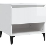 VidaXL Bijzettafel 50x46x50 cm bewerkt hout hoogglans wit
