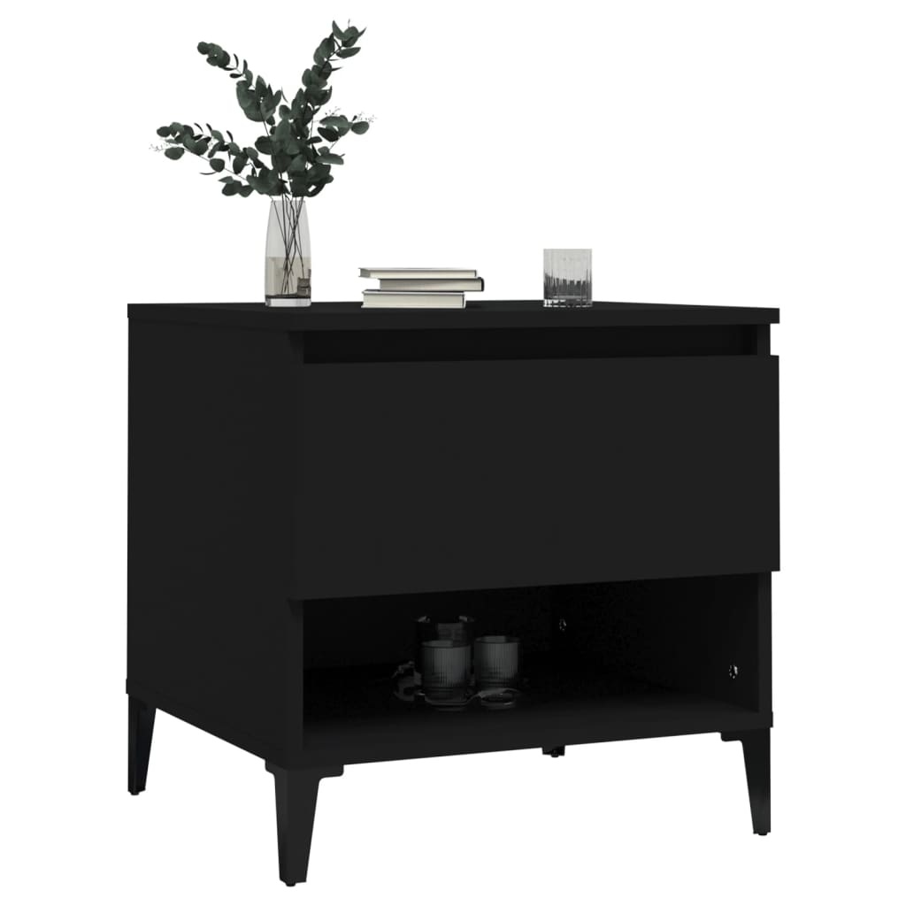VidaXL Bijzettafels 2 st 50x46x50 cm bewerkt hout zwart