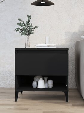 VidaXL Bijzettafel 50x46x50 cm bewerkt hout zwart