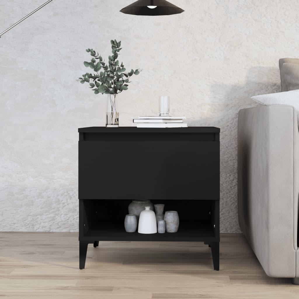 VidaXL Bijzettafel 50x46x50 cm bewerkt hout zwart