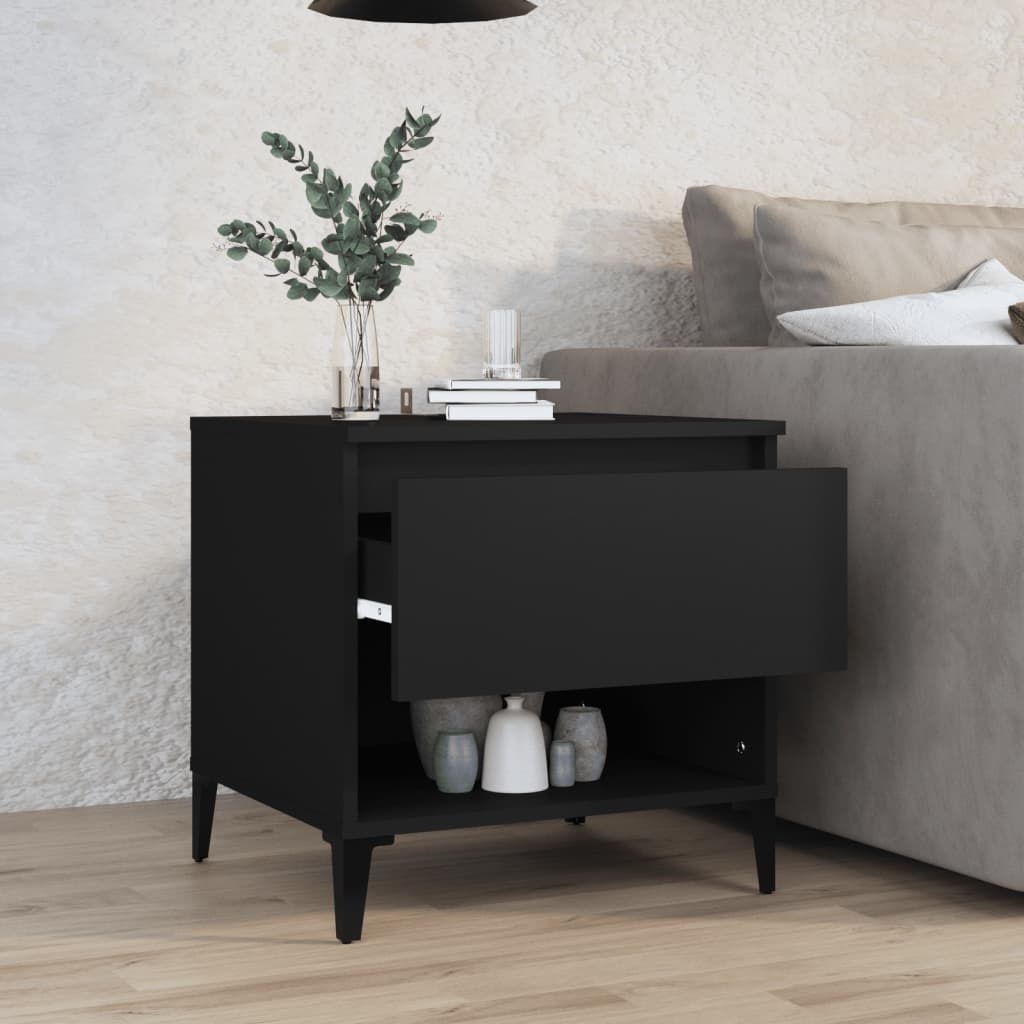 VidaXL Bijzettafel 50x46x50 cm bewerkt hout zwart