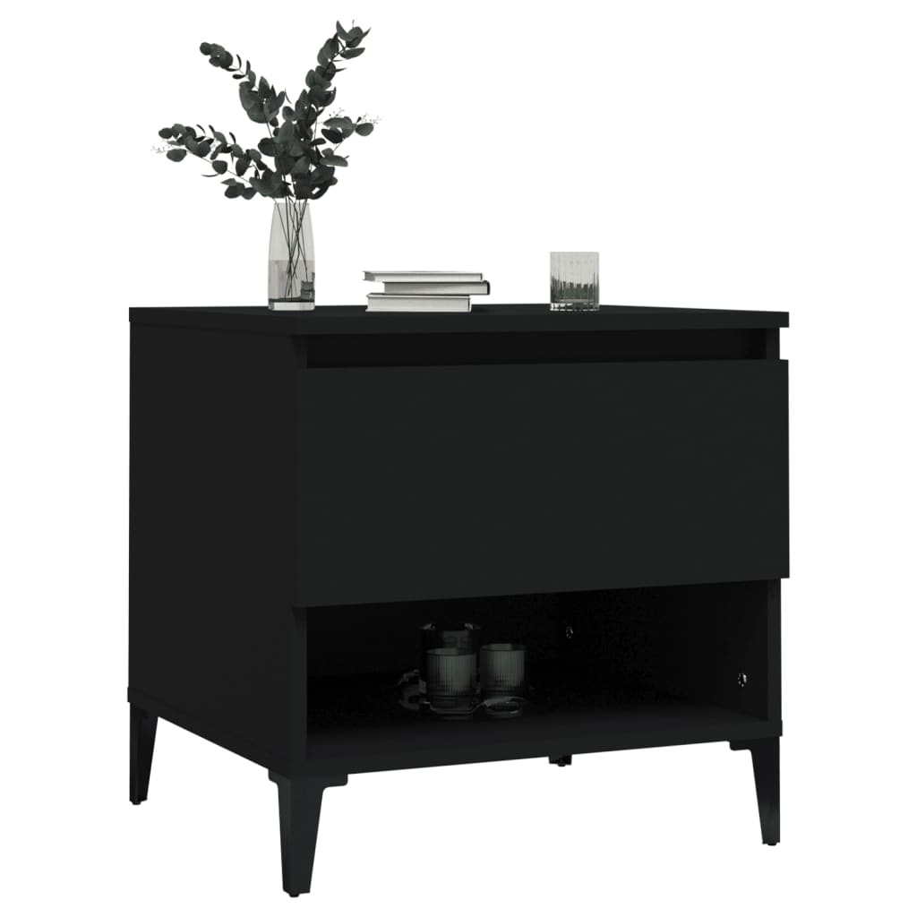 VidaXL Bijzettafel 50x46x50 cm bewerkt hout zwart