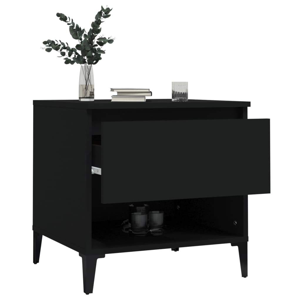 VidaXL Bijzettafel 50x46x50 cm bewerkt hout zwart