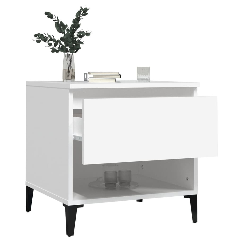 VidaXL Bijzettafels 2 st 50x46x50 cm bewerkt hout wit