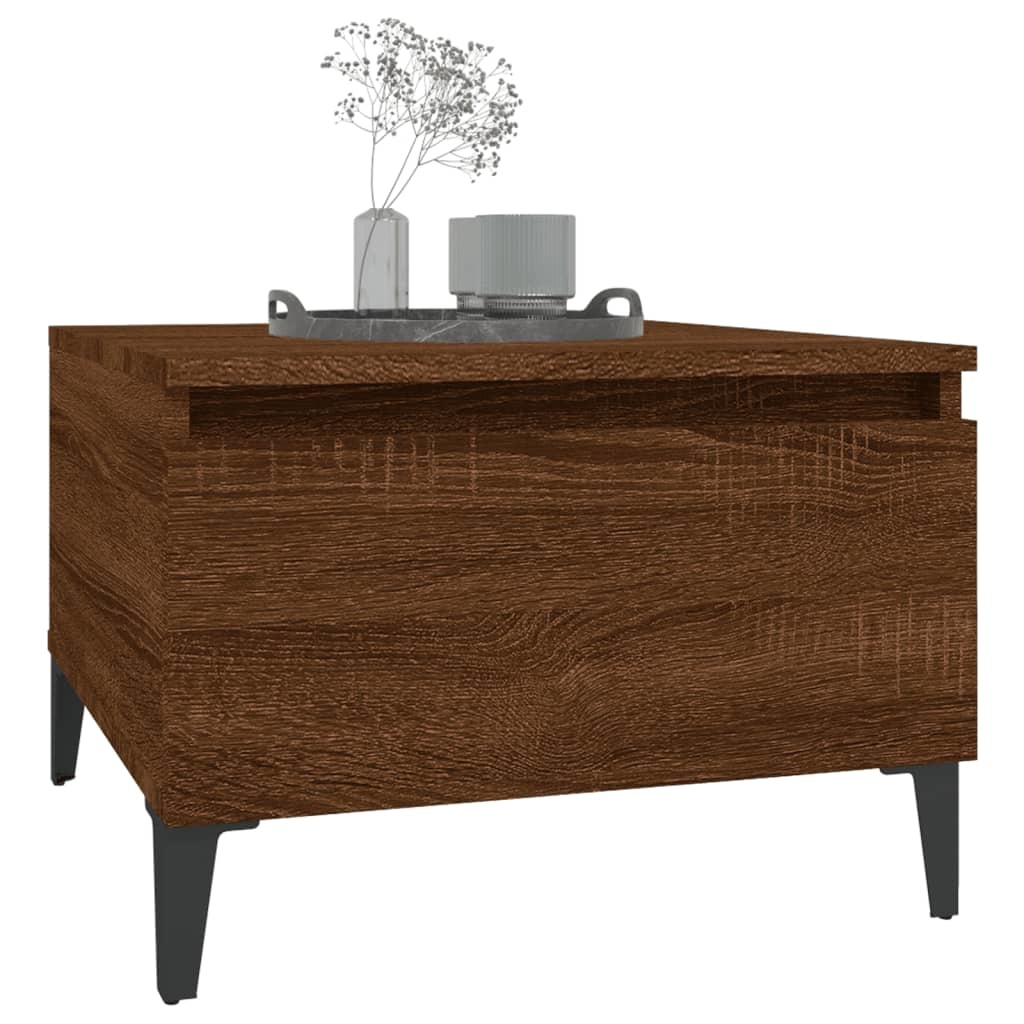 VidaXL Bijzettafel 50x46x35 cm bewerkt hout bruineikenkleurig