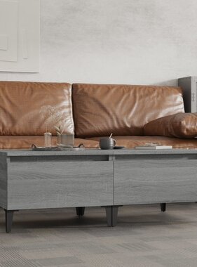 VidaXL Bijzettafels 2 st 50x46x35 cm bewerkt hout grijs sonoma eiken