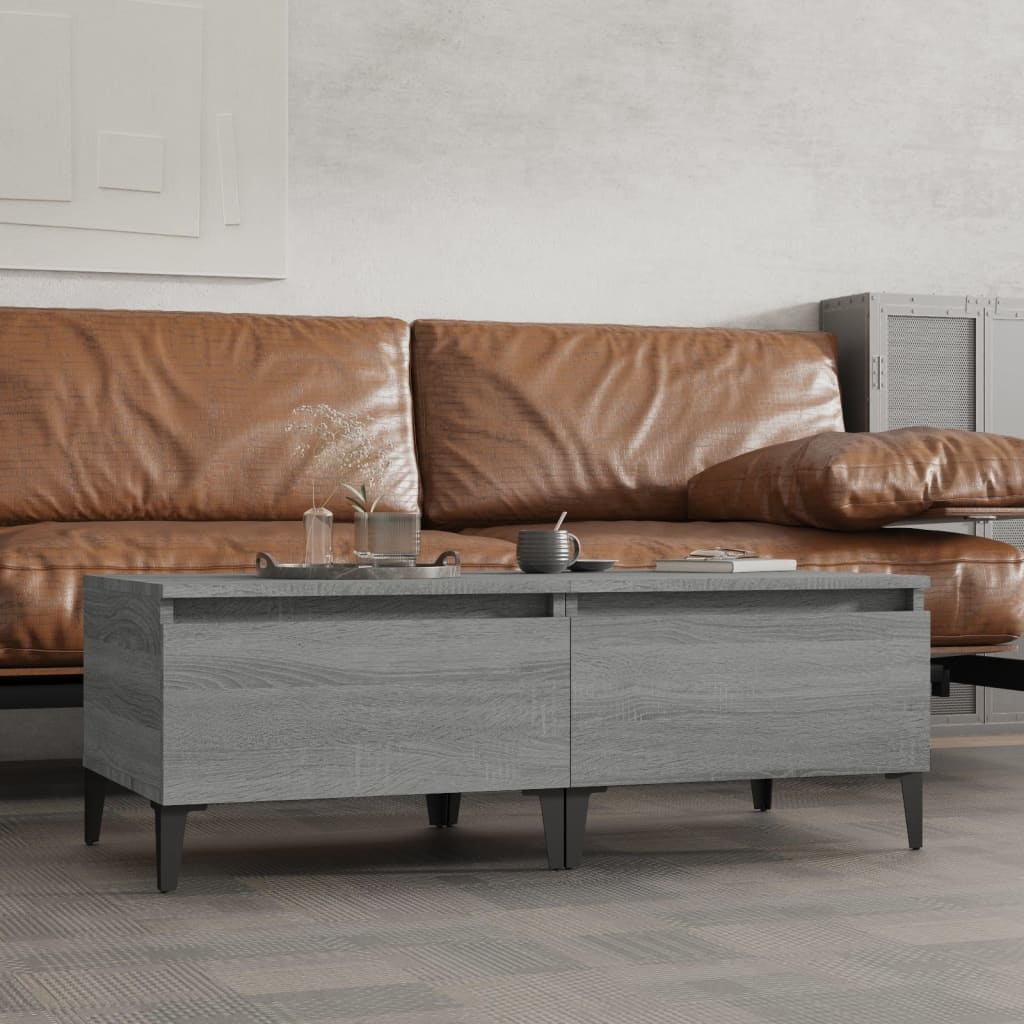 VidaXL Bijzettafels 2 st 50x46x35 cm bewerkt hout grijs sonoma eiken