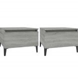 VidaXL Bijzettafels 2 st 50x46x35 cm bewerkt hout grijs sonoma eiken