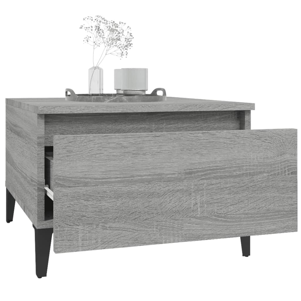 VidaXL Bijzettafels 2 st 50x46x35 cm bewerkt hout grijs sonoma eiken