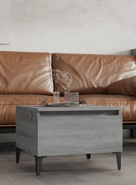 VidaXL Bijzettafel 50x46x35 cm bewerkt hout grijs sonoma eikenkleurig