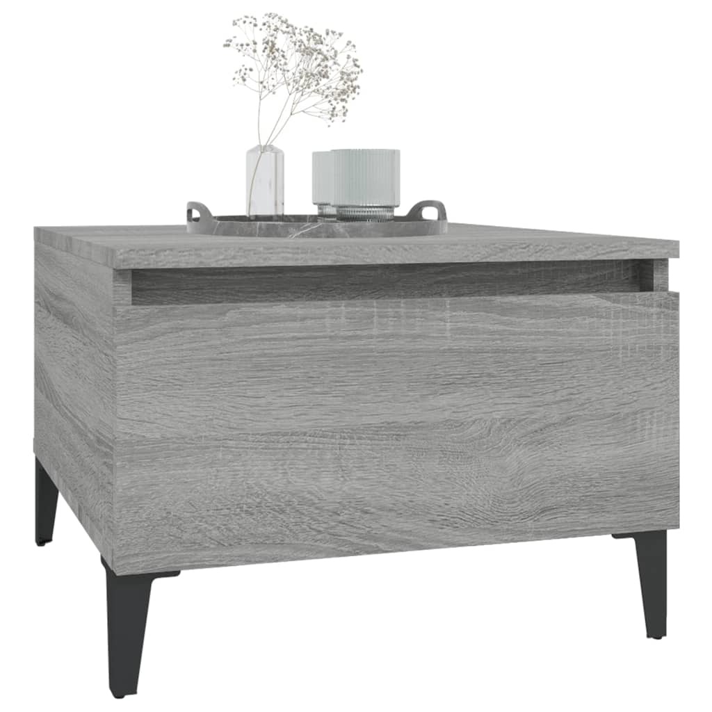 VidaXL Bijzettafel 50x46x35 cm bewerkt hout grijs sonoma eikenkleurig