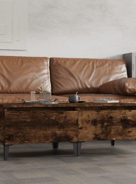 VidaXL Bijzettafels 2 st 50x46x35 cm bewerkt hout gerookt eikenkleurig