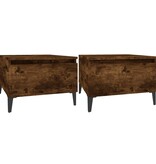 VidaXL Bijzettafels 2 st 50x46x35 cm bewerkt hout gerookt eikenkleurig