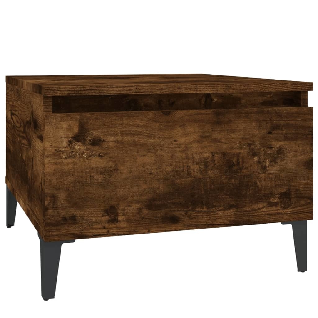 VidaXL Bijzettafel 50x46x35 cm bewerkt hout gerookt eikenkleurig