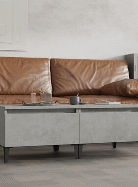 VidaXL Bijzettafels 2 st 50x46x35 cm bewerkt hout betongrijs