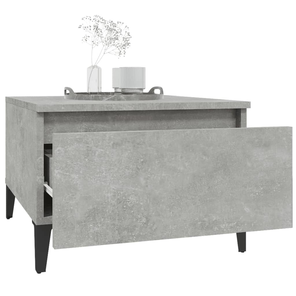 VidaXL Bijzettafels 2 st 50x46x35 cm bewerkt hout betongrijs