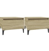 VidaXL Bijzettafels 2 st 50x46x35 cm bewerkt hout sonoma eikenkleurig